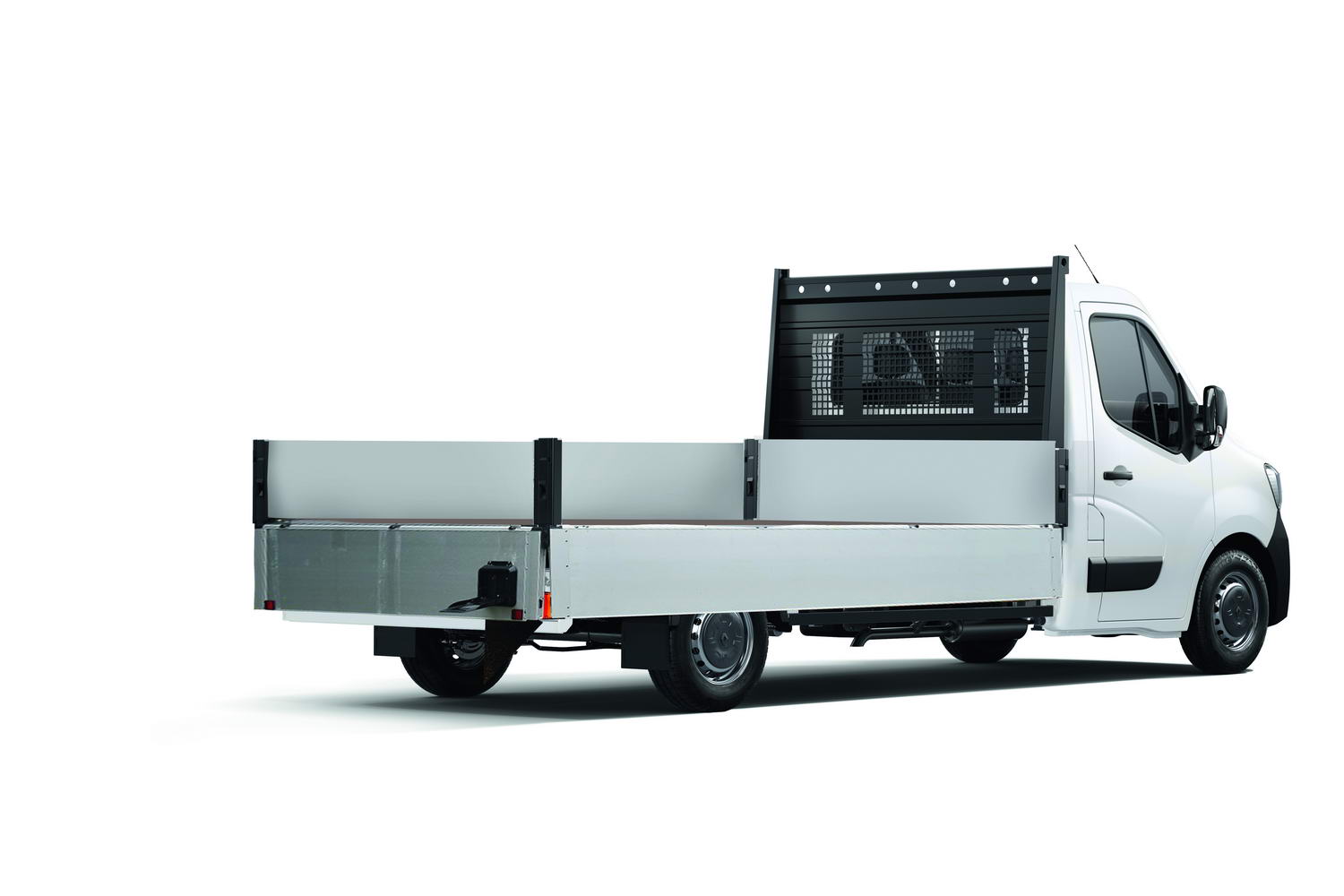 Rear view of the Dropside with two panels hinged down.